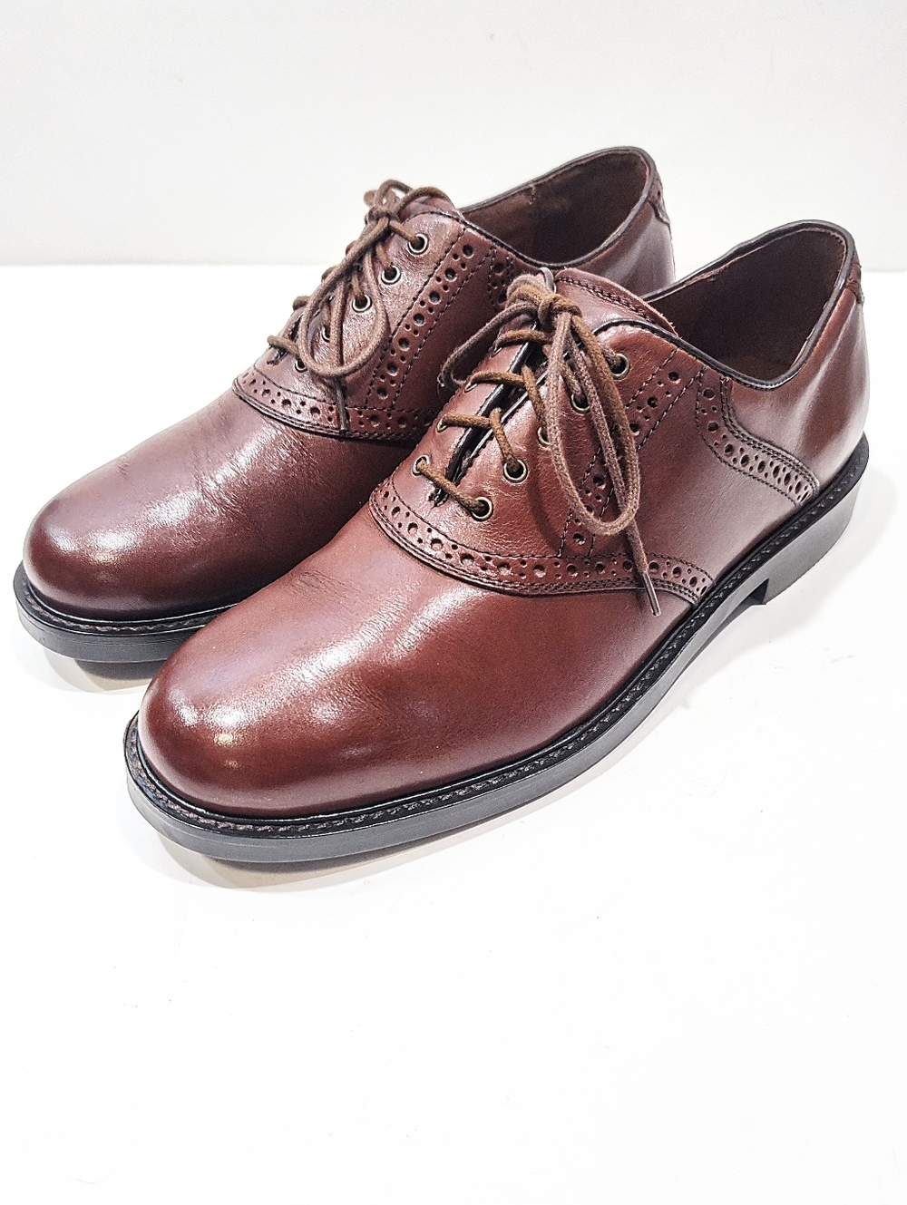 Johnston & Murphy Tabor Saddle Oxfords Men’s 9.5M US Brown Leather Dress Shoes